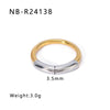 Wholesale Exaggerated Bump Irregular Geometric Stainless Steel Ring With Leaf Wave Geometric Pattern Electroplated