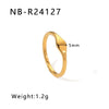 Wholesale Exaggerated Bump Irregular Geometric Stainless Steel Ring With Leaf Wave Geometric Pattern Electroplated