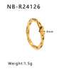 Wholesale Exaggerated Bump Irregular Geometric Stainless Steel Ring With Leaf Wave Geometric Pattern Electroplated