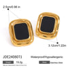 Wholesale Exaggerated Cat's Eye Stone Earrings In Stainless Steel With Retro Light Luxury Style And Geometric Design Electroplated Titanium Steel Ear Jewelry