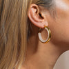 Wholesale Exaggerated Circle Oil Drop Earrings In Stainless Steel Drip Oil With Geometric Design And 18K Real Gold Color Plated Non Allergic
