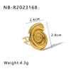 Wholesale Exaggerated Conch Sea Star Geometric Stainless Steel Opening Ring For Women 18K Gold Plated