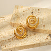 Wholesale Exaggerated Conch Shaped Women's Earrings Made Of High Grade Stainless Steel With Electroplating Pvd Vacuum Real Gold Treatment