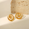 Wholesale Exaggerated Conch Shaped Women's Earrings Made Of High Grade Stainless Steel With Electroplating Pvd Vacuum Real Gold Treatment