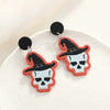 Wholesale Exaggerated Creative Acrylic Skull Earrings For Halloween With Simple Retro And Fun Design