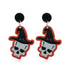 Wholesale Exaggerated Creative Acrylic Skull Earrings For Halloween With Simple Retro And Fun Design