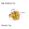 Wholesale Exaggerated Design Stainless Steel 18K Gold Plated Casting Geometric Ring With Niche Design Sense