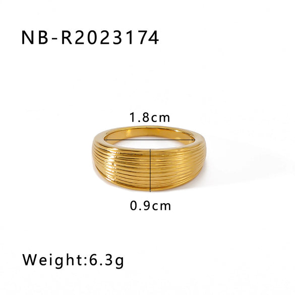 Wholesale Exaggerated Design Stainless Steel 18K Gold Plated Casting Geometric Ring With Niche Design Sense