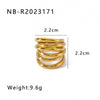 Wholesale Exaggerated Design Stainless Steel 18K Gold Plated Casting Geometric Ring With Niche Design Sense
