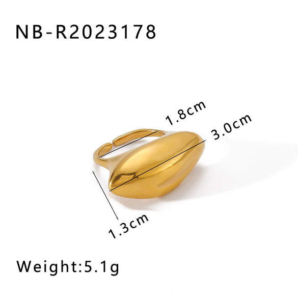 Wholesale Exaggerated Design Stainless Steel 18K Gold Plated Casting Geometric Ring With Niche Design Sense