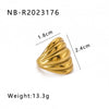 Wholesale Exaggerated Design Stainless Steel 18K Gold Plated Casting Geometric Ring With Niche Design Sense