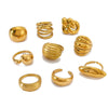 Wholesale Exaggerated Design Stainless Steel 18K Gold Plated Casting Geometric Ring With Niche Design Sense