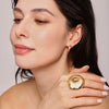 Wholesale Exaggerated Fashionable Open Ring In Stainless Steel With Geometric Pattern Pvd Electroplated 18K True Gold For Women