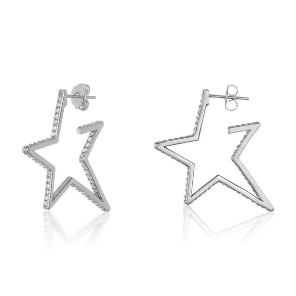 Wholesale Exaggerated Fivepointed Star Earrings For Women S925 Sterling Silver Light Luxury Style Electroplated