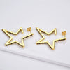 Wholesale Exaggerated Fivepointed Star Earrings For Women S925 Sterling Silver Light Luxury Style Electroplated