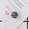 Wholesale Exaggerated Flower Handmade Beaded Alloy Ear Clip Woven Transparent Crystal Snowflake Earrings