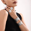 Wholesale Exaggerated Flower Petal Opening Bracelet Stainless Steel 18K Gold Plated Electroplated