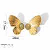 Wholesale Exaggerated Flower Stainless Steel Electroplated Earrings