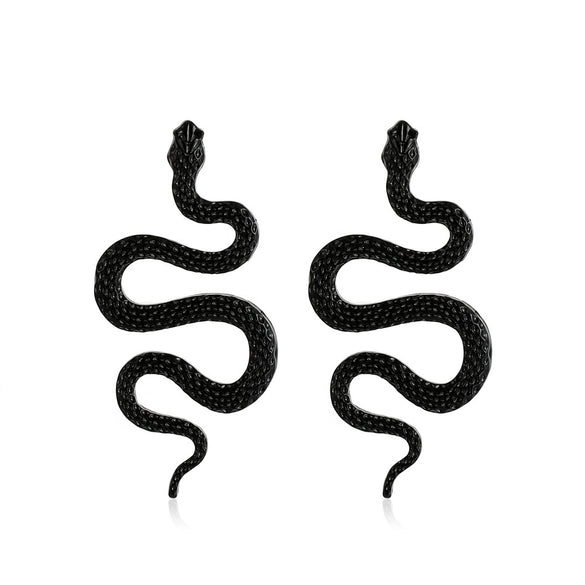 Wholesale Exaggerated Geometric Alloy Carved Snake Earrings For Women With Electroplating Treatment