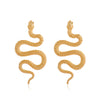 Wholesale Exaggerated Geometric Alloy Carved Snake Earrings For Women With Electroplating Treatment