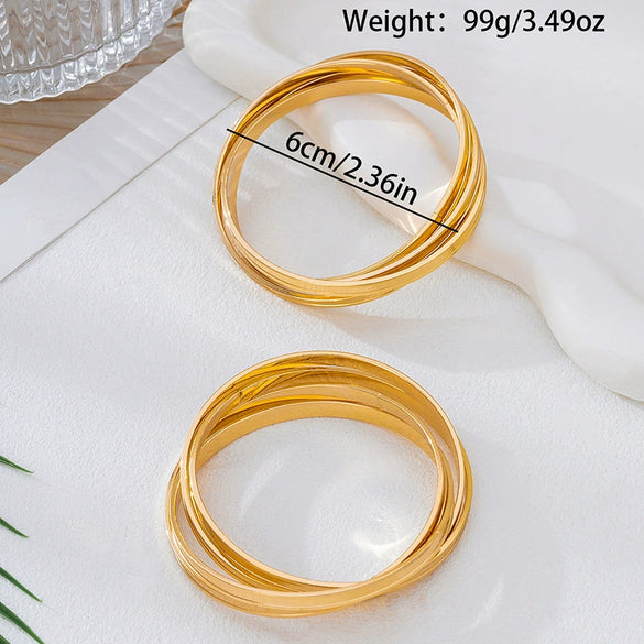 Wholesale Exaggerated Geometric Alloy Electroplated Open Bracelet For Women