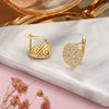 Wholesale Exaggerated Geometric Copper Inlaid Zircon Earrings For Women And Men