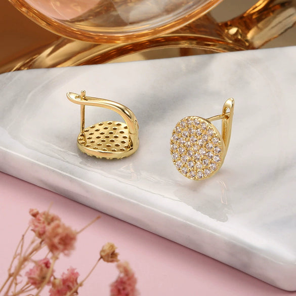Wholesale Exaggerated Geometric Copper Inlaid Zircon Earrings For Women And Men