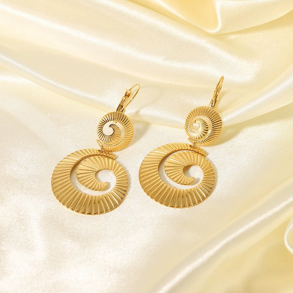 Wholesale Exaggerated Geometric Drop Shape Stainless Steel Electroplated Ear Jewelry For Women