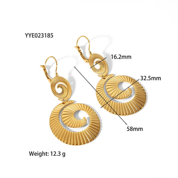 Wholesale Exaggerated Geometric Drop Shape Stainless Steel Electroplated Ear Jewelry For Women