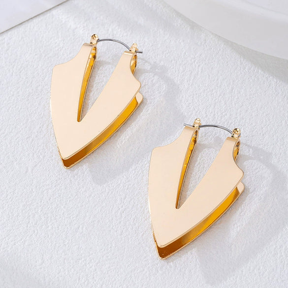 Wholesale Exaggerated Geometric Electroplated Alloy And Stainless Steel Earrings For Women