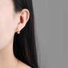 Wholesale Exaggerated Geometric Hoop Pearl Earrings For Women S925 Silver Electroplated