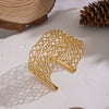 Wholesale Exaggerated Geometric Line Braided Electroplated Stainless Steel Waterproof Jewelry Bracelets Accessories
