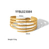 Wholesale Exaggerated Geometric Open Bracelet In Stainless Steel With Pvd Furnace Real Gold Electroplating