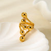 Wholesale Exaggerated Geometric Sphere 18K Gold Plated Stainless Steel Ring For Women