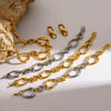 Wholesale Exaggerated Geometric Stainless Steel Electroplated Jewelry Set For Women Including Bracelet And Necklace