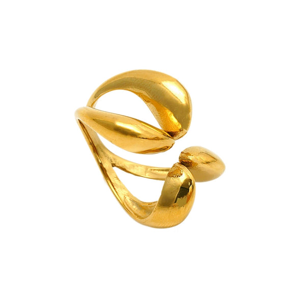 Wholesale Exaggerated Geometric Stainless Steel Electroplated Women's Ring