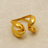 Wholesale Exaggerated Geometric Stainless Steel Electroplated Women's Ring