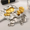 Wholesale Exaggerated Geometric Stainless Steel Vacuum Electroplated Earrings For Women