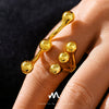 Wholesale Exaggerated Geometric 316L Stainless Steel Ring With 18K Gold Electroplated Branch Opening Design For Women