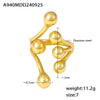 Wholesale Exaggerated Geometric 316L Stainless Steel Ring With 18K Gold Electroplated Branch Opening Design For Women