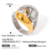 Wholesale Exaggerated Geometric Zircon Ring In Stainless Steel With Electroplating For Women