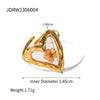 Wholesale Exaggerated Geometric Zircon Ring In Stainless Steel With Electroplating For Women