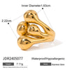 Wholesale Exaggerated Geometric Zircon Ring In Stainless Steel With Electroplating For Women