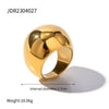 Wholesale Exaggerated Geometric Zircon Ring In Stainless Steel With Electroplating For Women