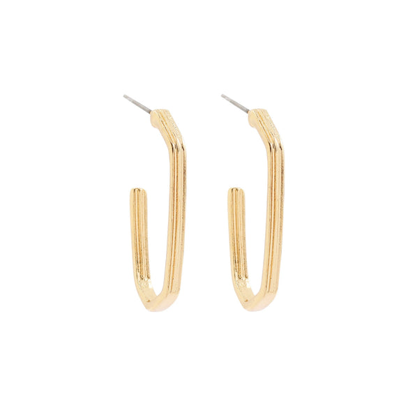 Wholesale Exaggerated Golden Semiround Oversized Bamboo Twist Curved Alloy Electroplated Earrings