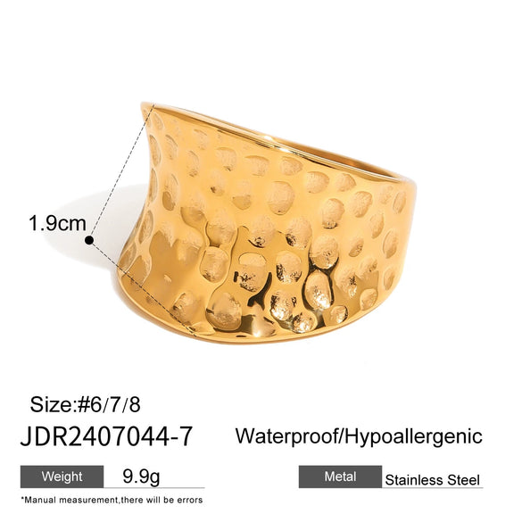 Wholesale Exaggerated High Grade Golden Pearl Ring And Titanium Steel Bracelet In Geometric Style Made Of Stainless Steel With Electroplating