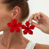 Wholesale Exaggerated Iron And Dripping Oil Flower Earrings With Electroplating