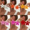 Wholesale Exaggerated Iron And Dripping Oil Flower Earrings With Electroplating