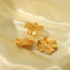 Wholesale Exaggerated Irregular Pleated Earrings For Women Stainless Steel With Flower Wave Geometric Patterns And Electroplating