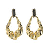 Wholesale Exaggerated Irregular Pleated Geometric Electroplated Copper Earrings For Women